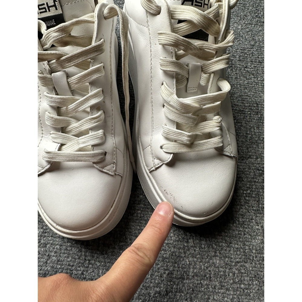 Womens Platform Sneakers Ash White Leather Chunky, Size US 7.5 - Picture 10 of 10